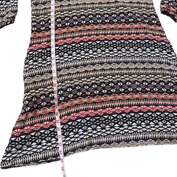 Anthropologie The Odells Geometric Striped Festival Boho Silk Dress Size Medium - Picture 14 of 16